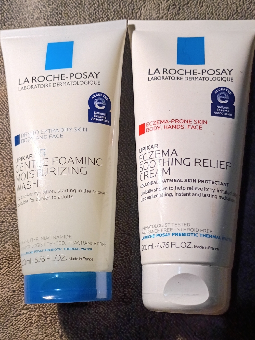 (2) LA ROCHE POSAY LIPIKAR AP+ MOISTURIZING WASH &  ECZEMA SOOTHING RELIEF CREAM
